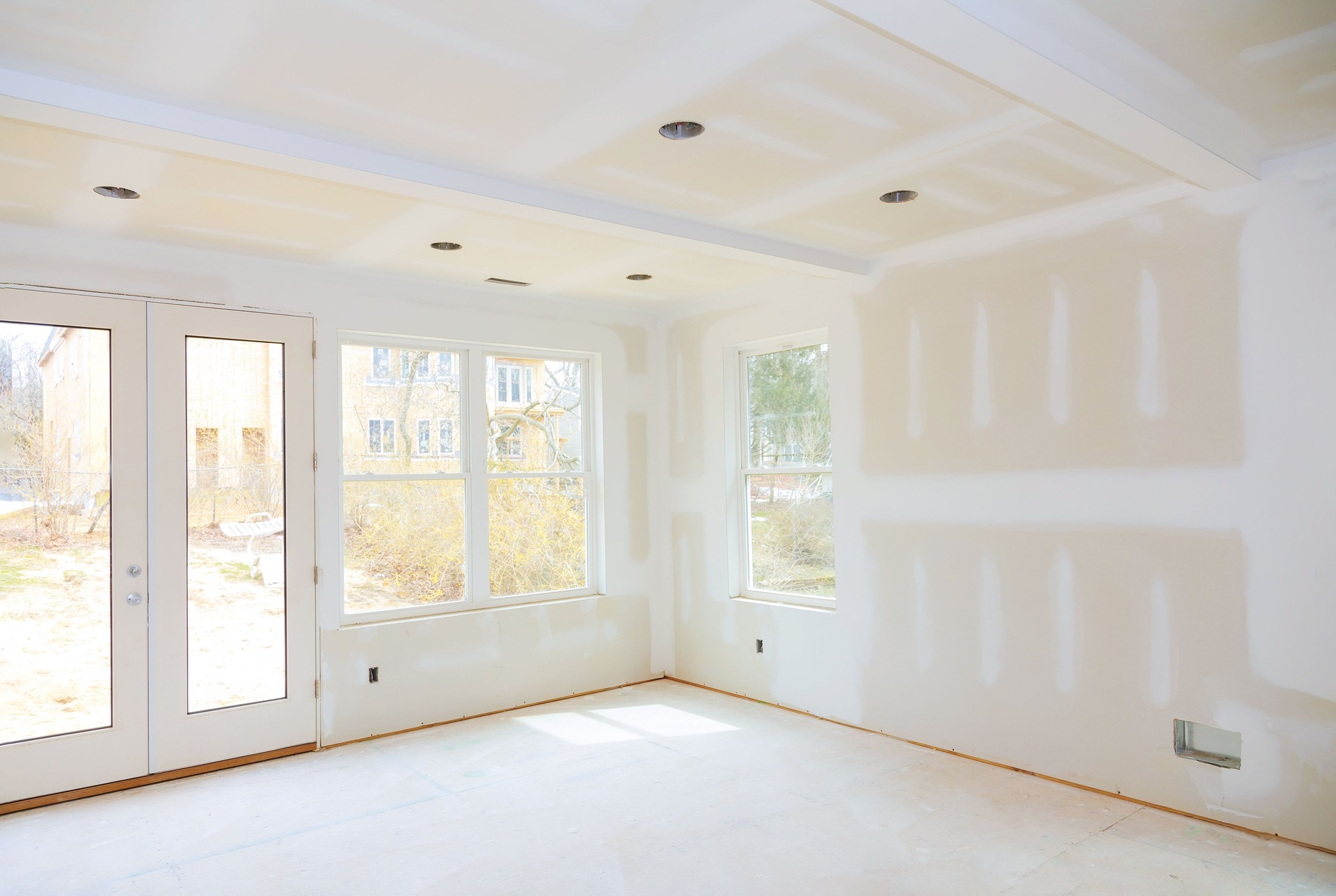 Construction building industry new home construction interior drywall finish details
